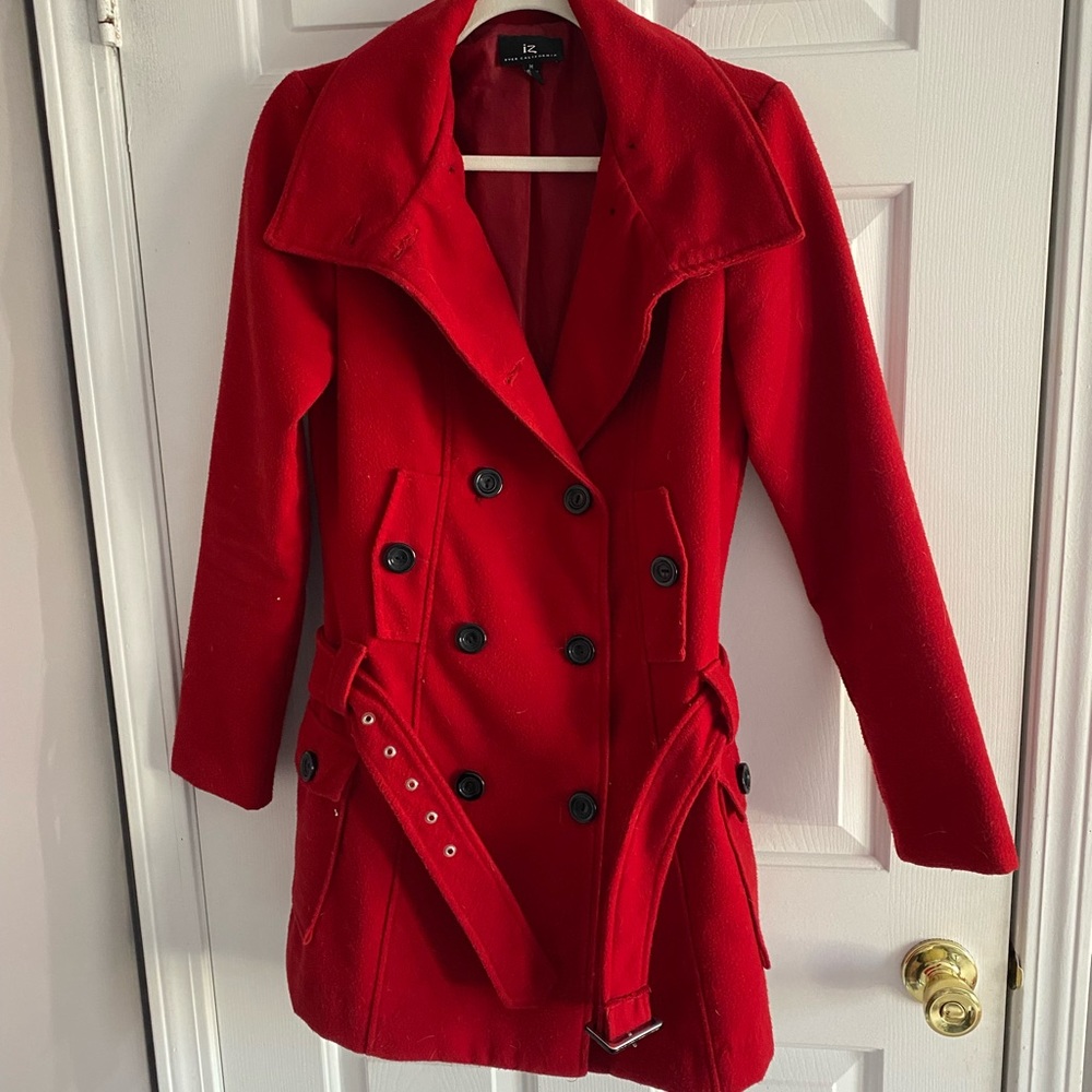 IZ Byer Red Pea Coat - M